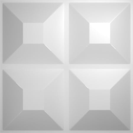 Ekena Millwork 11 7/8in. W x 11 7/8in. H Swindon EnduraWall Decor 3D Wall Panel Covers, Total 11.75 Sq. Ft., 12PK WP12X12SWWH-CASE-12